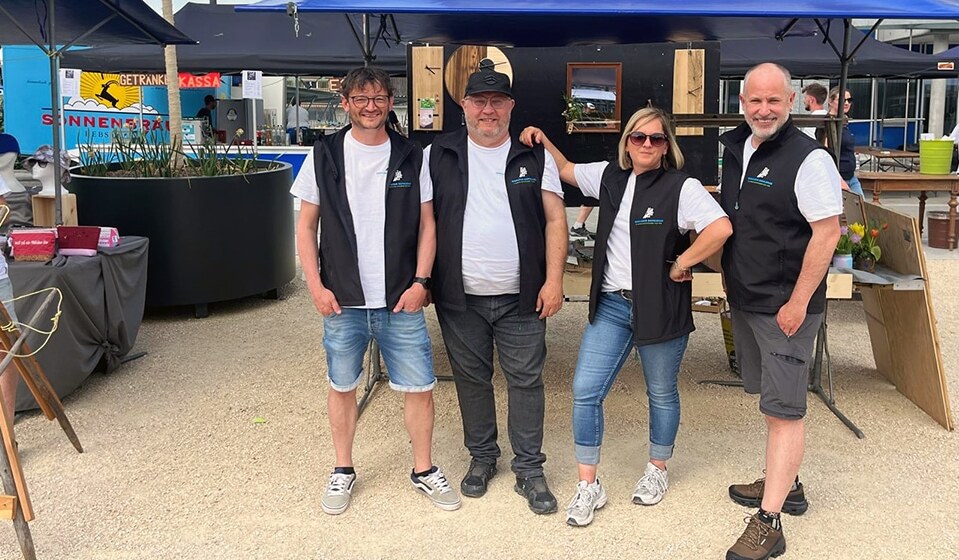 von links nach rechts die Organisatoren des Frühlingsmarkts aus der Einwohnerkommission: Martin Frei, Adrian Baumgartner, Fabienne Meyer und Christoph Frei